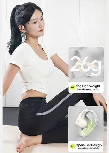 Бездротові кісткові навушники Langsdom BE-10 Pro бежевий 32 Гб - фото 8