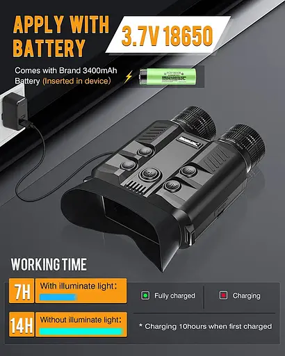 Бинокль ночного видения NV500 5X 1080P (до 500м) Full Dark IR + карта 32G - фото 5