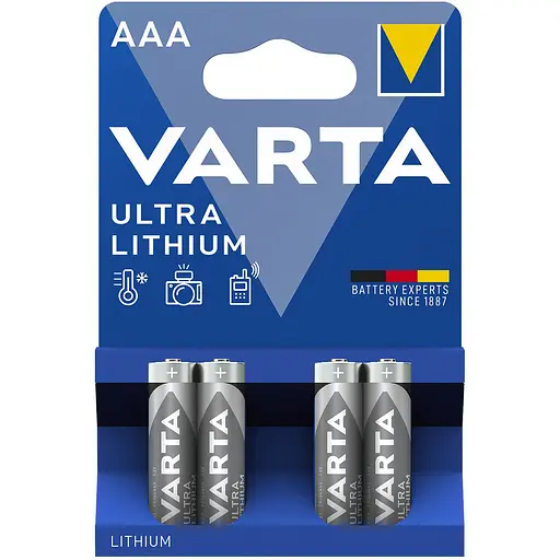 Батарейки Varta Ultra Lithium AAA 4 шт. (6103301404) - фото 1