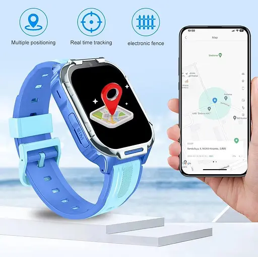 Дитячий смарт-годинник Lemfo D55, 4G GPS Wi-Fi SIM синій - фото 9