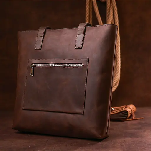 Кожаная женская сумка-шоппер Shvigel 36х33х8.5 см sum0020177 - фото 7