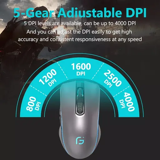Мишка бездротова ігрова Gamousе X9 з акумулятором та підсвіткою Gray 2.4G Bluetooth - фото 5