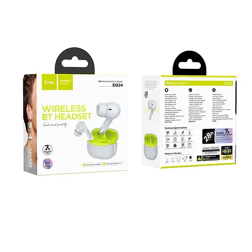 Навушники бездротові Hoco EQ24 Estrella wireless BT headset сірі Lake - фото 2