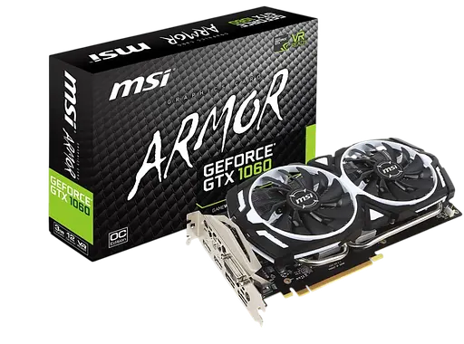 Видеокарта GeForce GTX 1060 3GB MSI Armor OCV1 (GTX 1060 ARMOR 3G OCV1) Б/У - фото 1