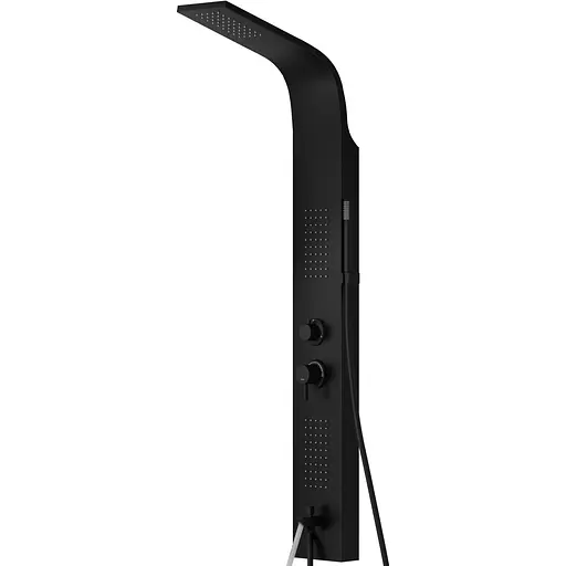 Душова панель Corsan Alto black з виливом A017MBLW, Чорний матовий - фото 1