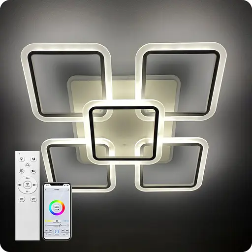 Люстра світлодіодна 517 Light 3color з пультом 150Вт Білий (01357) - фото 1