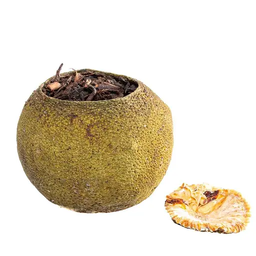 Шу Пу Эр в маленьком зеленом мандарине - 1 шт. - фото 8