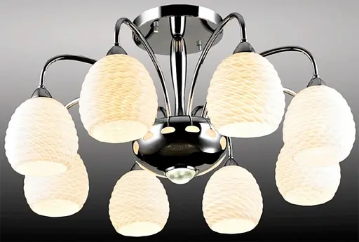 Люстра 59108-1 Chrombo 9*60Вт, Е27 хром/скло опал