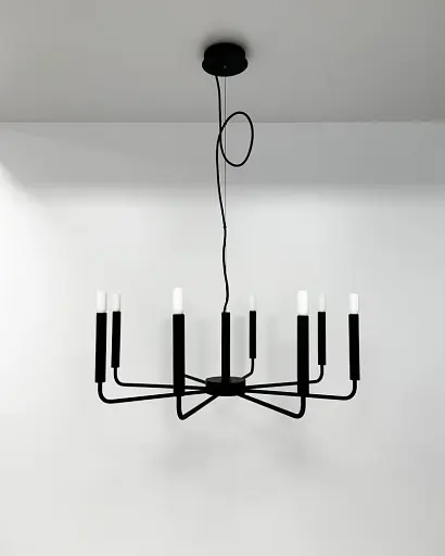 Підвісний світильник, люстра Nowodvorski 11460 Orto VIII E14 8x10W IP20 чорний - фото 4