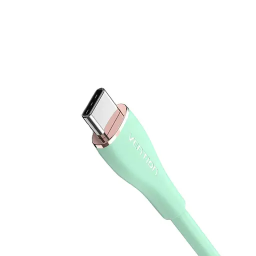 Кабель Vention USB 2.0 C Male to C Male 5A Cable 1M Light Green Silicone Type (TAWGF) - фото 4