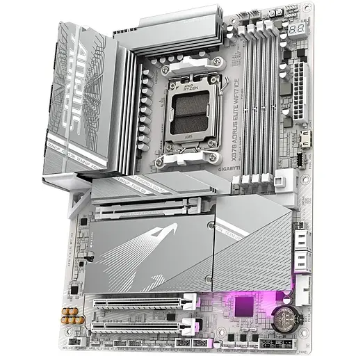 Материнская плата Gigabyte X870 Aorus Elite WIFI7 ICE, X870, 4xDDR5, Int.Video (CPU), 4xSATA3, 4xM.2, 1xPCI-E 5.0 x16, 1xPCI-E 4.0 x16, 1 ALC1220, Realtek 2.5GbE, WiFi 7, Bluetooth 5.4, HDMI/2xType-C, ATX - фото 4