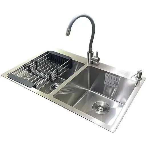 Комплект мийка + змішувач Romzha Arta U-730SD (C) - фото 1