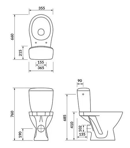 Унітаз-компакт Cersanit Kaskada 206 010 3/6 л з поліпропіленовим сидінням 30412 - фото 2