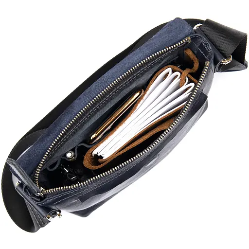 Чоловіча шкіряна сумка GRANDE PELLE 24х24х6 см sum0015576 - фото 4