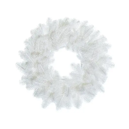 Вінок новорічний різдвяний Hvoya Premium з литої хвої білий 55 см