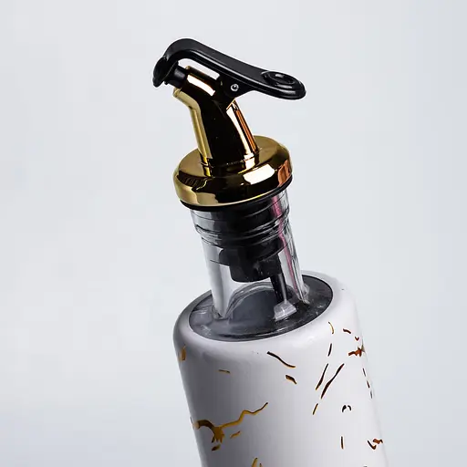 Бутылка для масла с дозатором 300 мл белый мрамор HP-1343 - фото 3