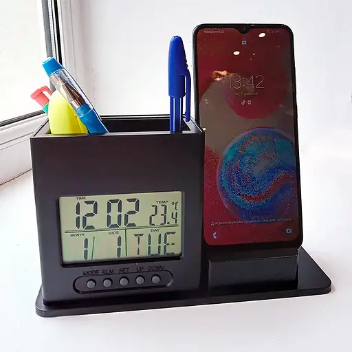 Годинник Grunhelm настільний LСD - EE8074B (131935) - фото 5