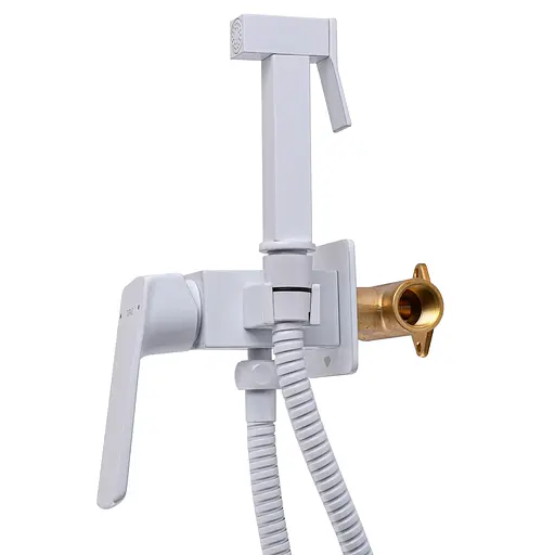 Набор гигиенического душа скрытого монтажа Topaz Lexi TL 21106-H57-W латунь белый глянец, белый - фото 2