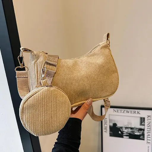 Вельветовая сумка через плечо с кошельком Lilly P4-9620B