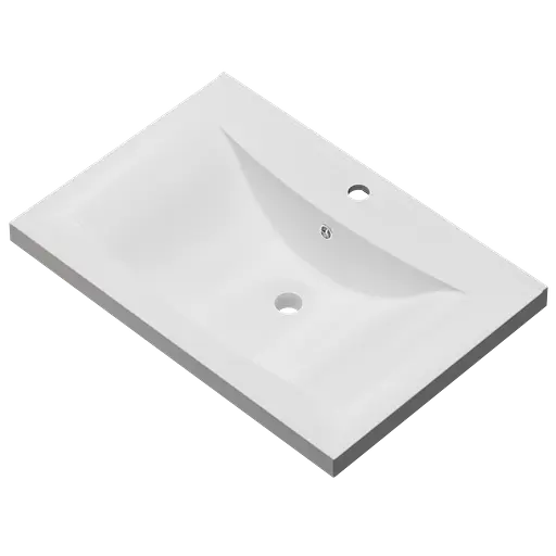 Раковина глянцева врізна Amidicon Liza 70 702x480 з литого каменю LIZA_70_HL, Білий - фото 2