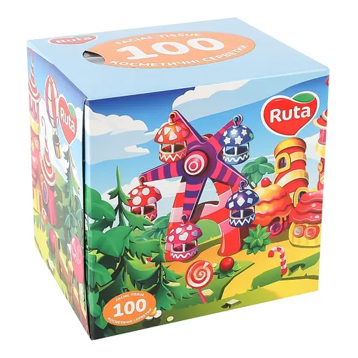 Салфетки косметические Ruta Kids 100 л 2 ш куб - фото 1