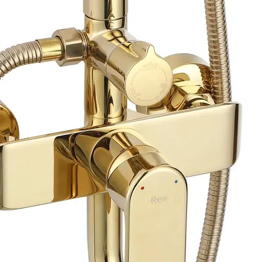 Душова система Rea Bloom gold з виливом REA-P9528, Золотий - фото 3