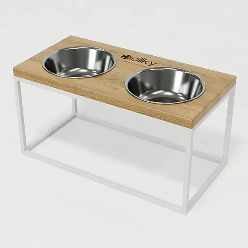 Hollky Base L — миски на підставці для середніх і великих собак (2 × 0,95 л, висота 20 см) - фото 2