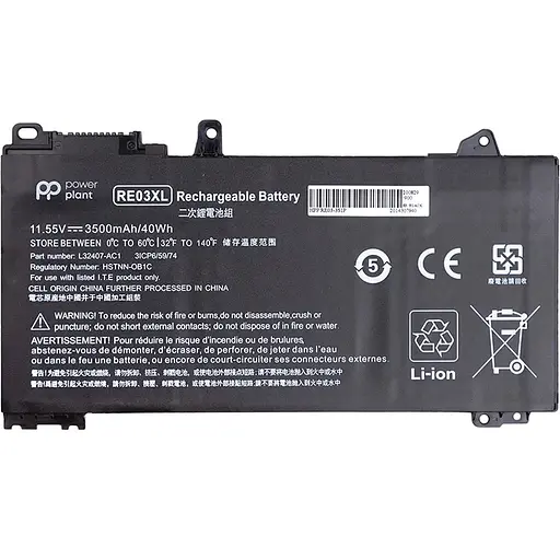 Акумулятор PowerPlant для ноутбуків HP ProBook 450 G6 (RE03XL) 11.55V 3500mAh