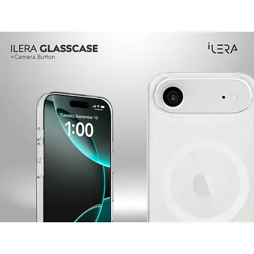 Чехол iLera GlassCase + Camera Button with MagSafe для Apple iPhone Air Frosted ILGCLCa17Air (150409) - фото 8