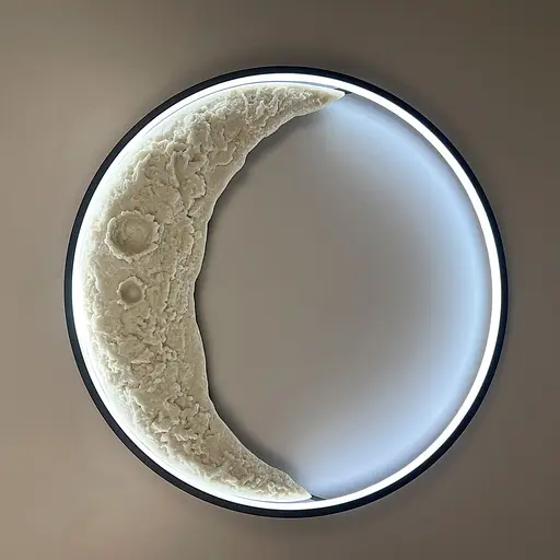 Настенно-потолочный светильник с имитацией полумесяца на 3 режима Ø 60 см Line F Арт. W138-600 BK - фото 3