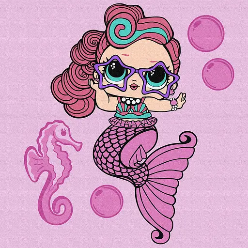 Набор для росписи по номерам для детей 5+ L.O.L. Surprise! Mermaids Waves, 40x40 см, КНО6266