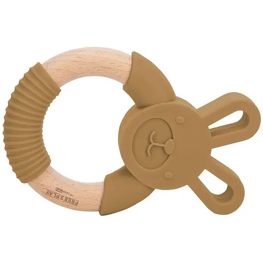 Прорізувач FreeON силіконовий зайчик, охра