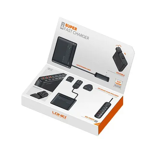 Адаптер питания сетевое зарядное устройство LDNIO A6140C 140W LED display GAN - фото 6