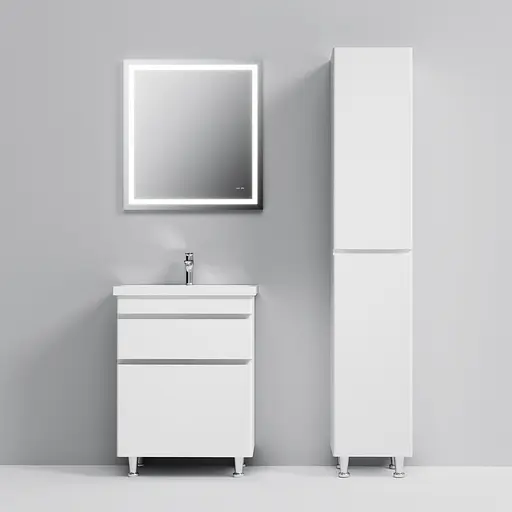 Тумба з умивальником AM.PM Hit підлогова 60 см білий M93A-FSX0602-WC0602WG38 Білий - фото 5