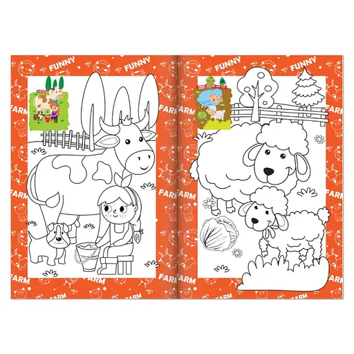 Книжка раскраска На ферме РМ-48-45 с цветными подсказками - фото 2