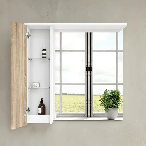 Зеркальный шкаф с подсветкой Am.Pm Gem S 75 см левый дерево M91MPL0751WF38, Дуб - фото 3