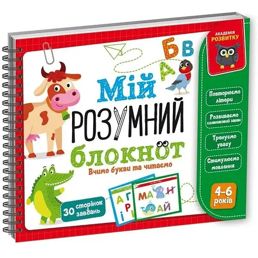 Развивающая обучающая игра Vladi Toys Академия развития Мой умный блокнот: учим буквы и читаем VT5001-03 Разноцветная - фото 1