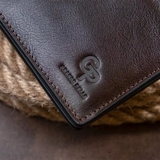 Кожаный портмоне Grande Pelle 11х8.9х1 см acs0014749 - фото 9