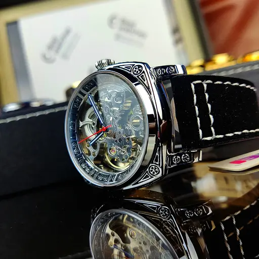 Механічні Наручний годинник скелетон з автопідзаводом Skmei 9271 Black, 9271BK (18388) - фото 6