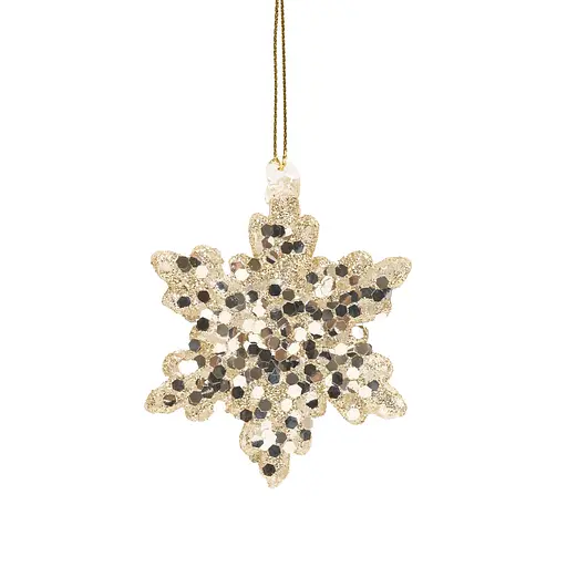 Елочное украшение "Снежинка с блестками" 6,5 см, YQ1463766 - фото 2