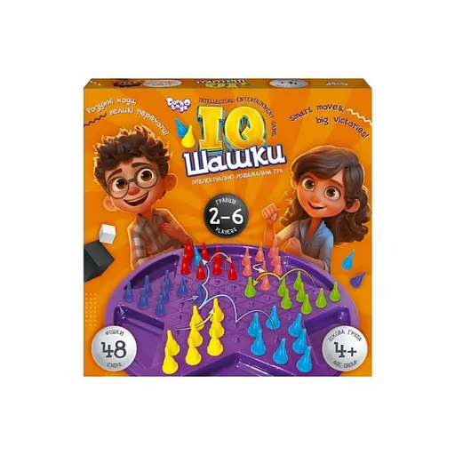 Настільна гра "IQ Шашки" Danko Toys IQCh-01 ігрове поле, 48 фішок - фото 1