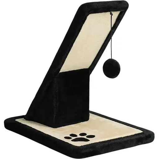 Дряпка Trixie для котів з 2 іграшками дощечка на підставці сизаль/плюш чорна 30х40х42 см [CD] - фото 1