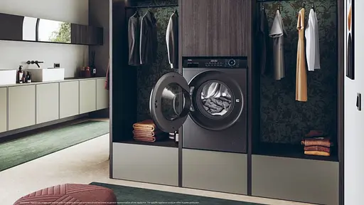 Стиральная машина Haier фронтальная 9 кг 1400 A+++ 60 см дисплей пара инвертор люк черный прямой привод серебристый - фото 10