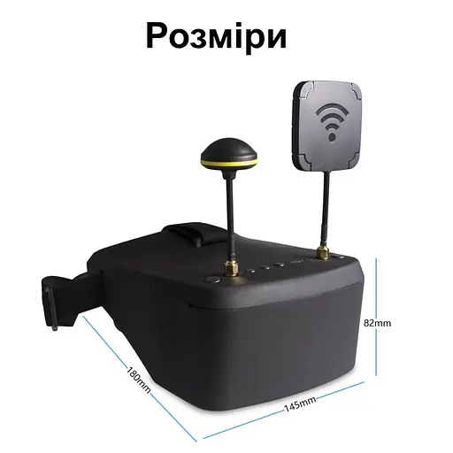 FPV очки - шлем для квадрокоптера и авиамоделей Eachine EV800D, 5 "экран, 5.8 ГГц, 2 антенны, запись (100987) - фото 6