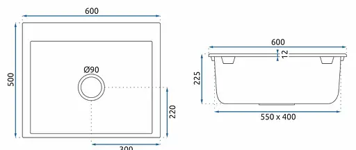 Кухонна мийка гранітна Rea Lin white ZLE-00130, Білий - фото 8