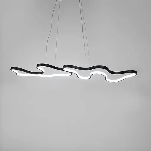 Эффектная удлиненная черная люстра в корпусе 98х31 см Ст. PCL005-1000 BK | Line F - фото 3