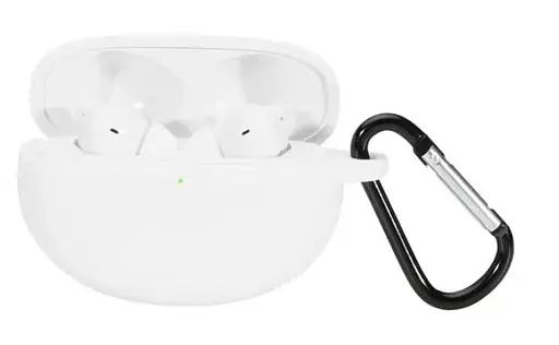 Чохол-накладка DK Silicone Candy Friendly з карабіном для Oppo Enco Free 2/2i (white) - фото 2