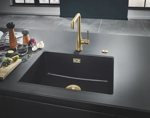 Кухонна мийка Grohe Granite Black 610 x 457 мм 31655AP0, Чорний - фото 4