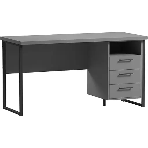 Стіл прямий лофт з тумбою ОП-172 Orange-Line 1400х600х750 Чорний/Графіт