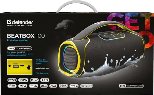 Портативна акустика Defender Beatbox 100 100Вт Black (65113) - фото 11